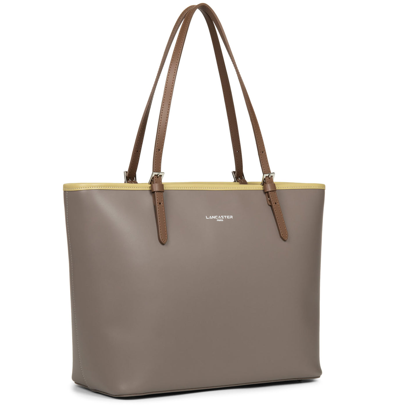 grand sac cabas épaule - smooth #couleur_taupe-gingembre-vison