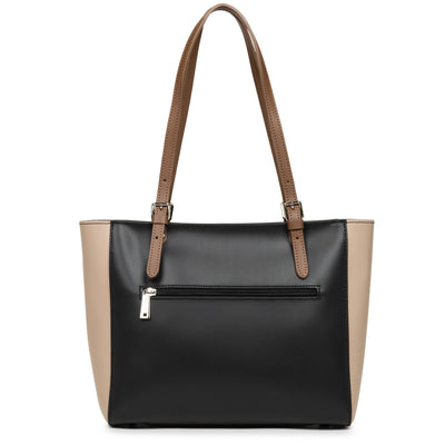 sac cabas épaule - smooth #couleur_noir-nude-vison
