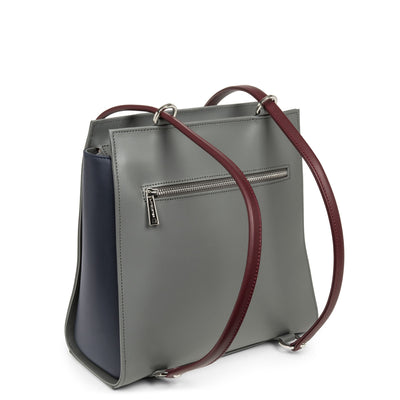 sac à dos multi-fonction - smooth #couleur_gris-bleu-fonce-bordeaux