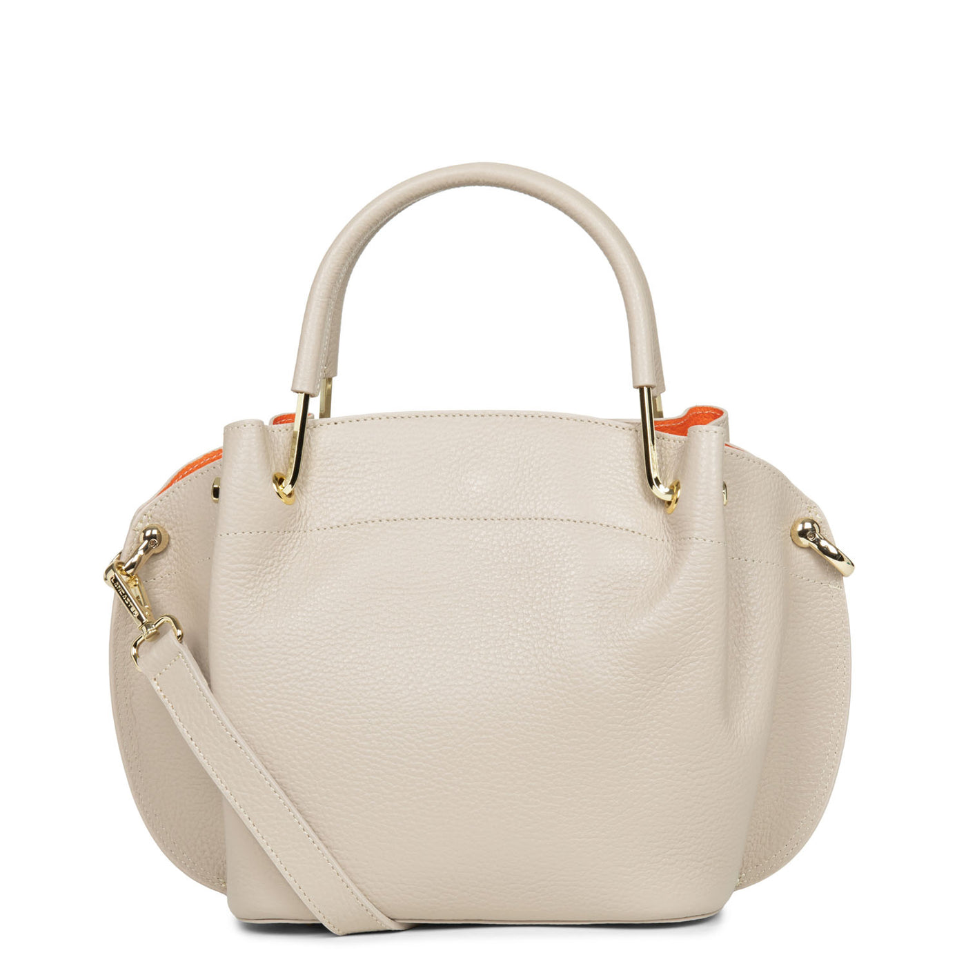 sac à main - foulonné double #couleur_beige-in-orange