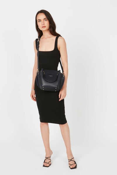 sac à main - foulonné double #couleur_bleu-fonc-in-argent