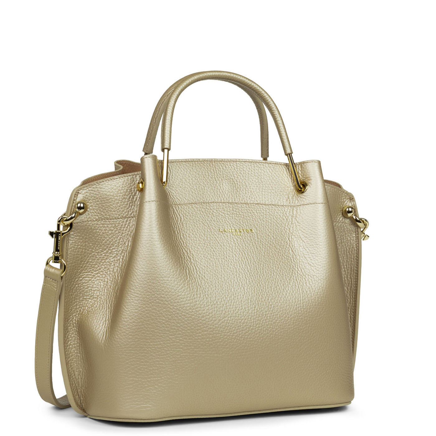 grand sac à main - foulonné double #couleur_champagne-in-nude