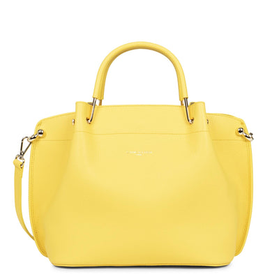grand sac à main - foulonné double #couleur_jaune-in-or