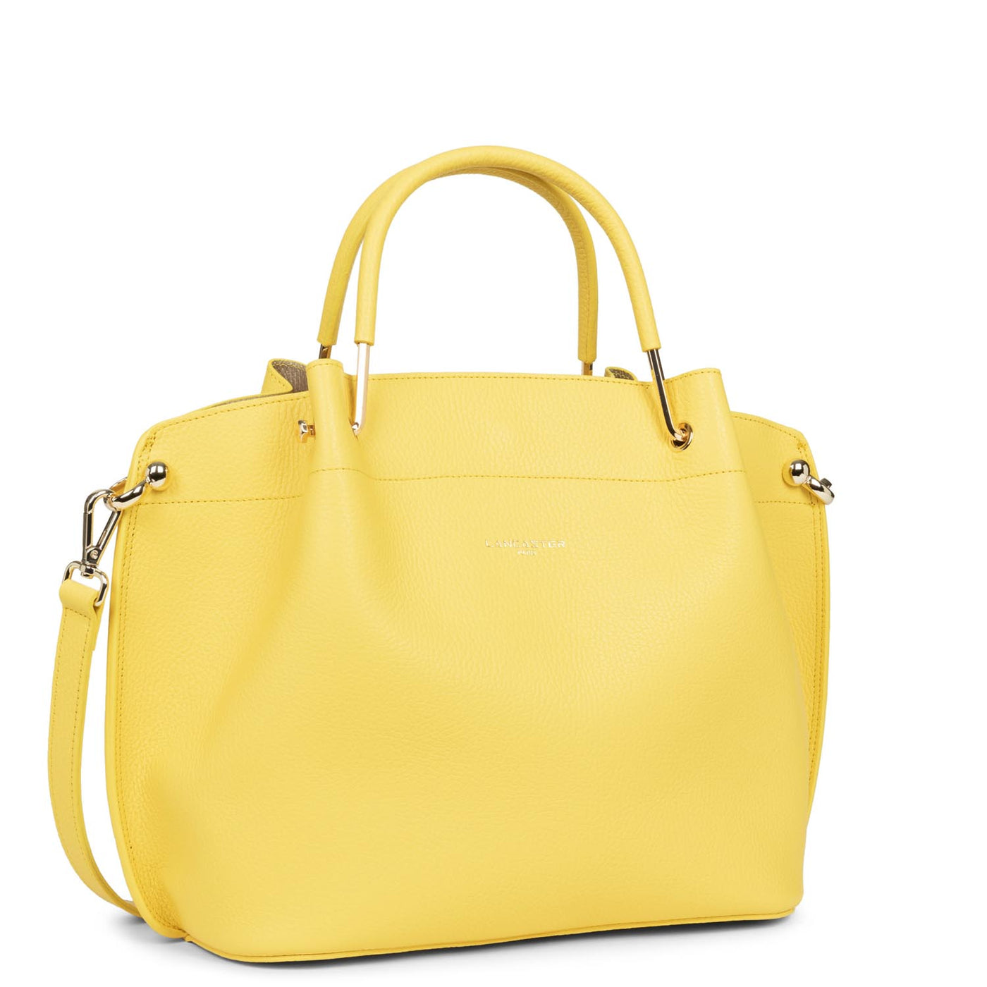 grand sac à main - foulonné double #couleur_jaune-in-or