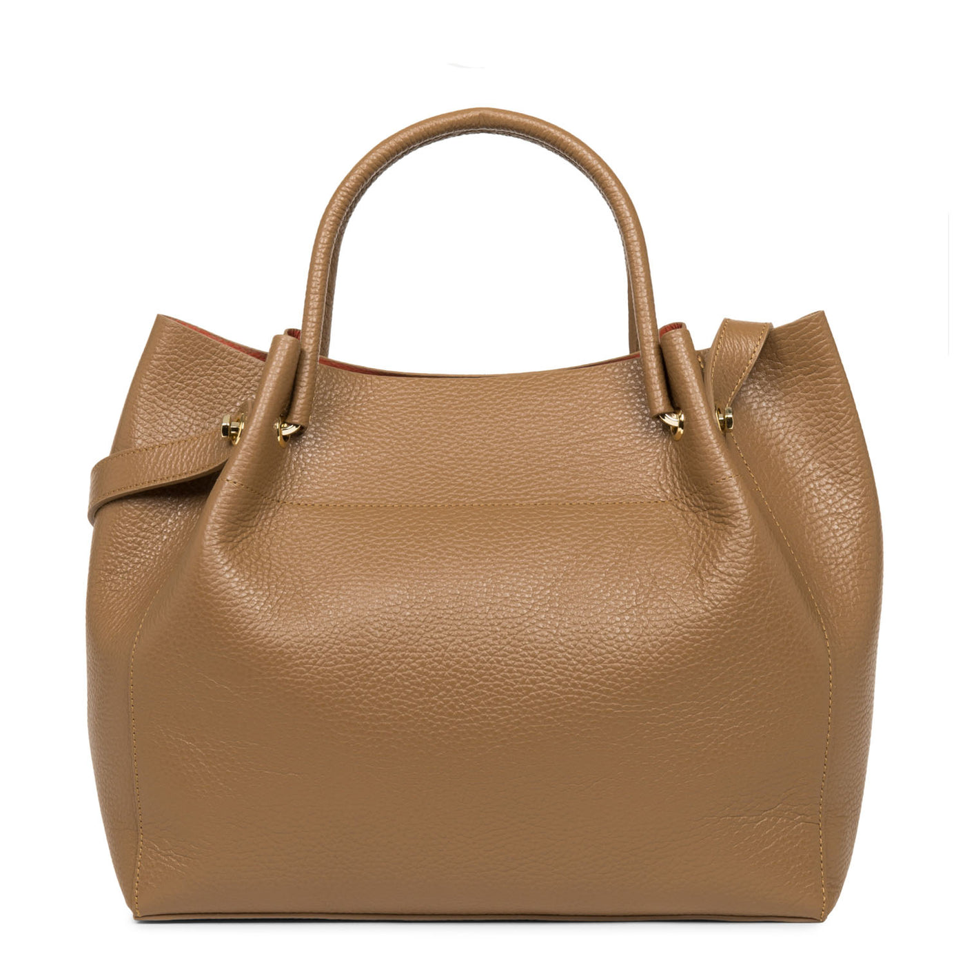 sac cabas épaule - foulonné double #couleur_camel-in-potiron