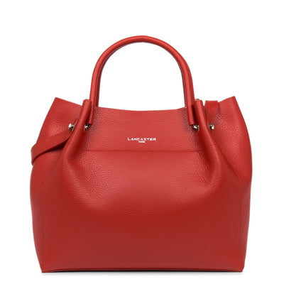 sac cabas épaule - foulonné double #couleur_rouge-in-poudre