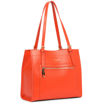 sac cabas épaule - foulonné double #couleur_orange-in-nude