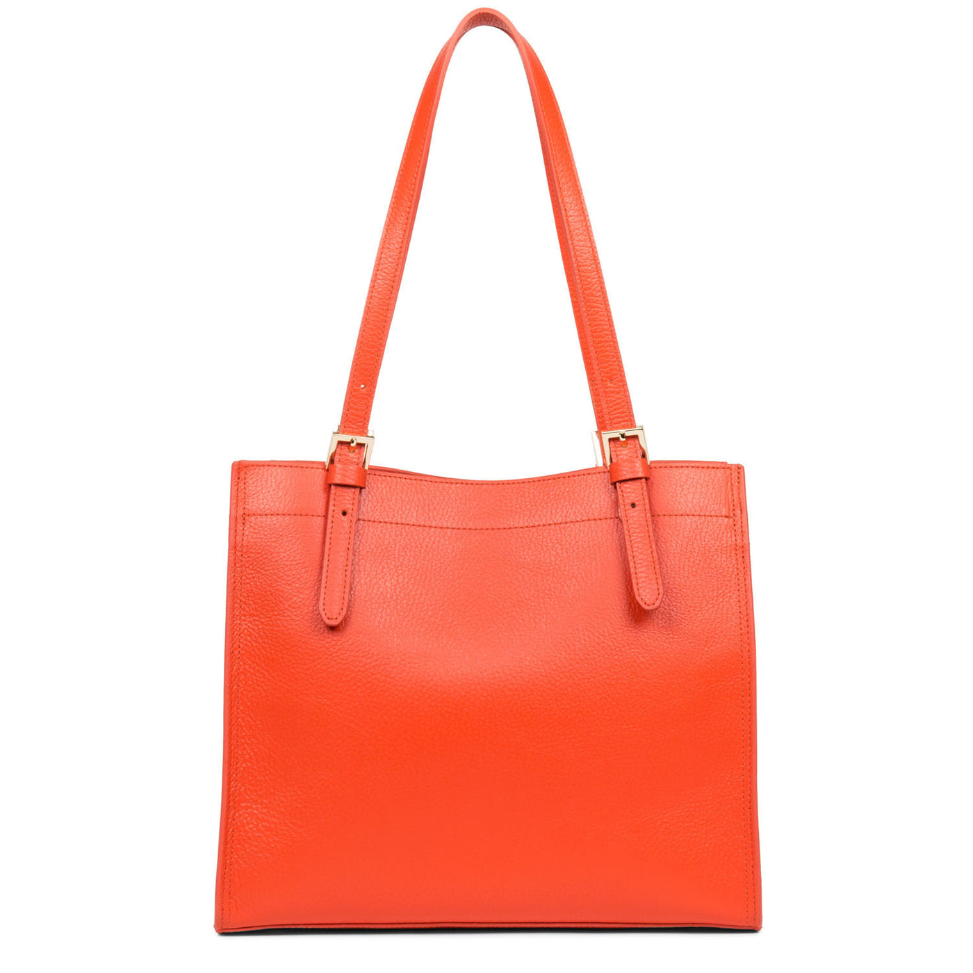 sac cabas épaule - foulonné double #couleur_orange-in-nude
