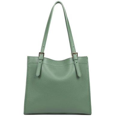 sac cabas épaule - foulonné double #couleur_vert-fort-in-or