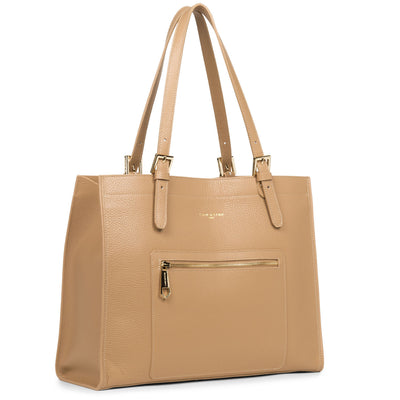 grand sac cabas épaule - foulonné double #couleur_naturel-in-beige