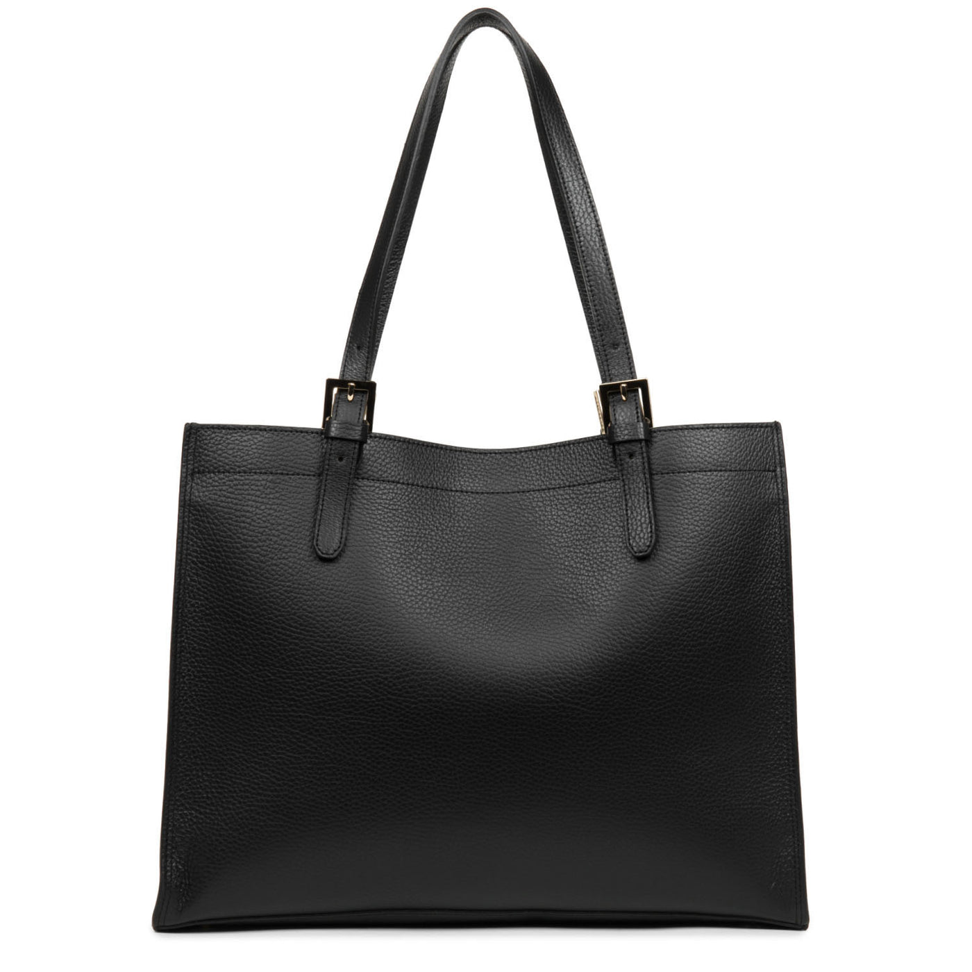 grand sac cabas épaule - foulonné double #couleur_noir-in-nude