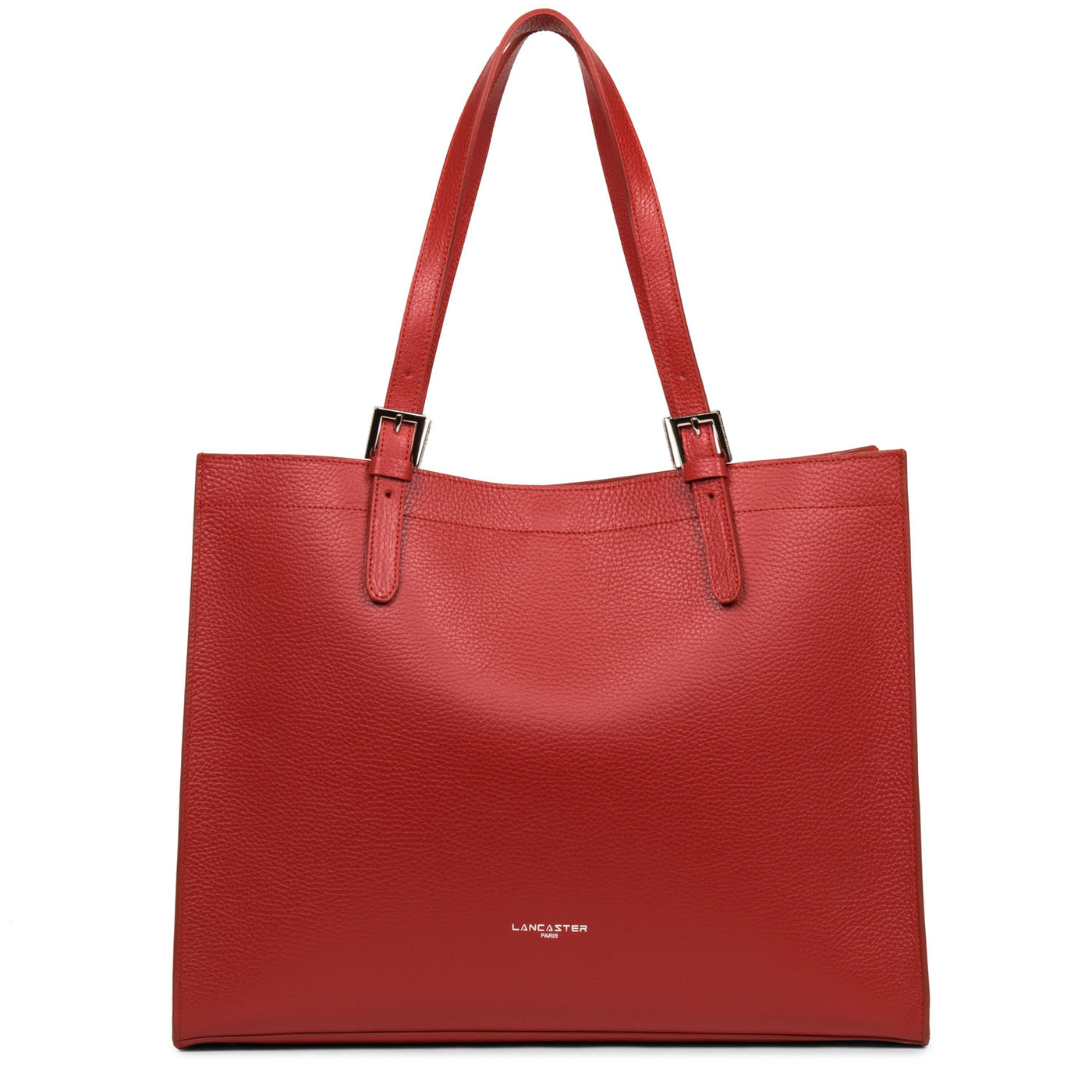 très grand sac cabas épaule - foulonne double #couleur_rouge-in-poudre