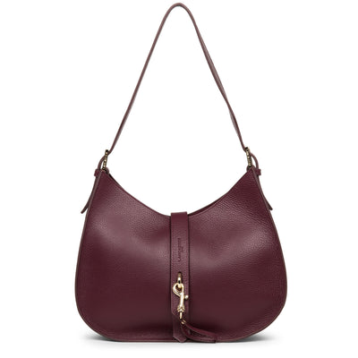 sac besace - foulonné double hook #couleur_pourpre-in-fuxia