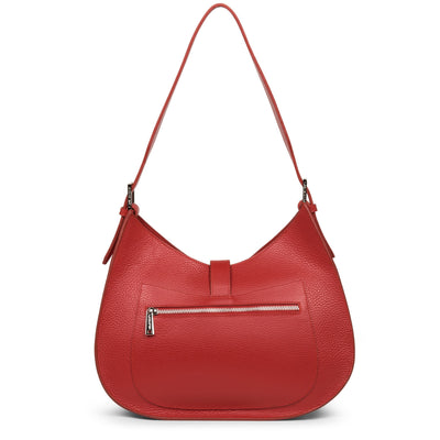 sac besace - foulonné double hook #couleur_rouge-in-poudre