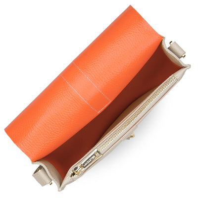sac besace - foulonné double hook #couleur_beige-in-orange