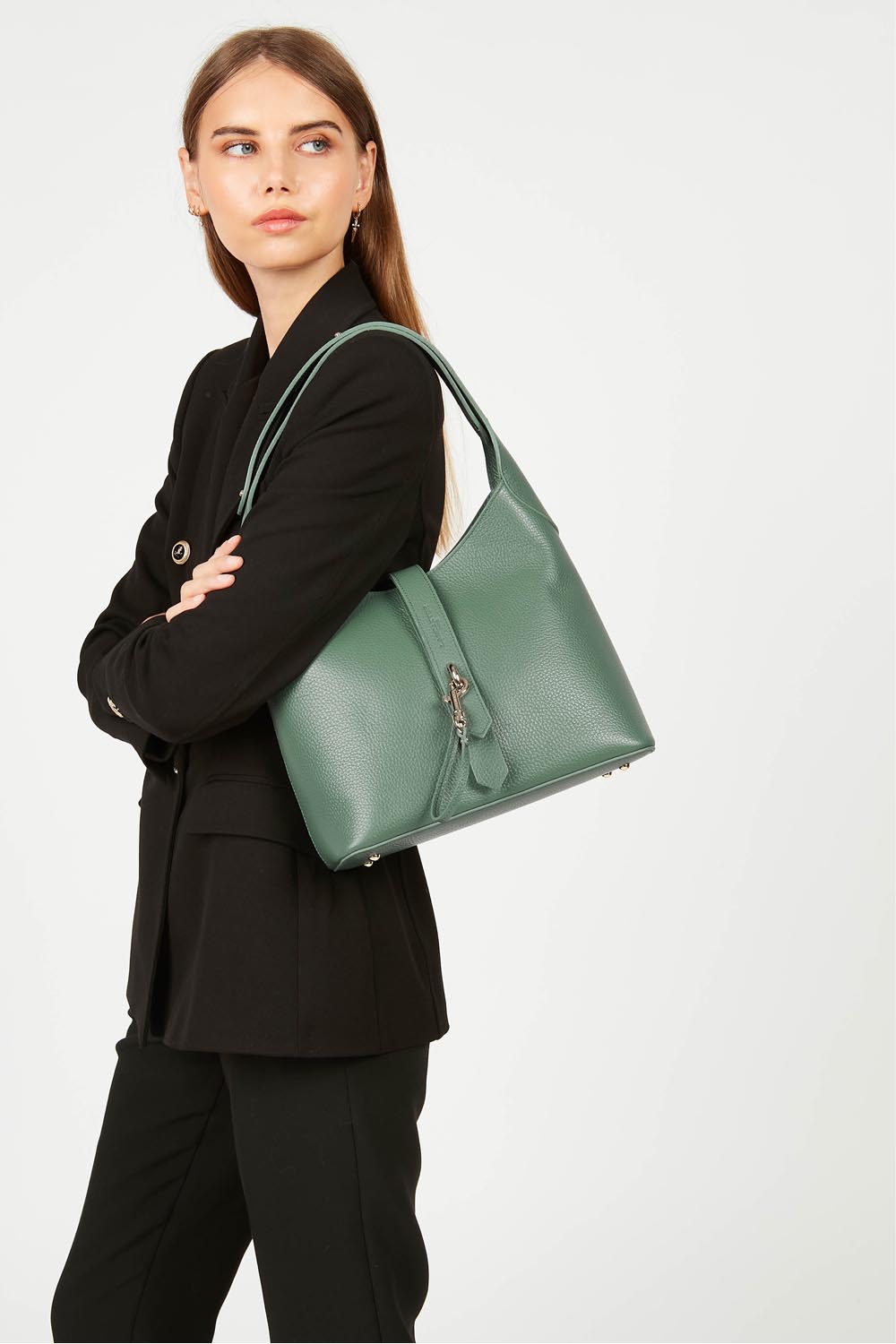 sac hobo - foulonné double hook #couleur_vert-fort-in-or