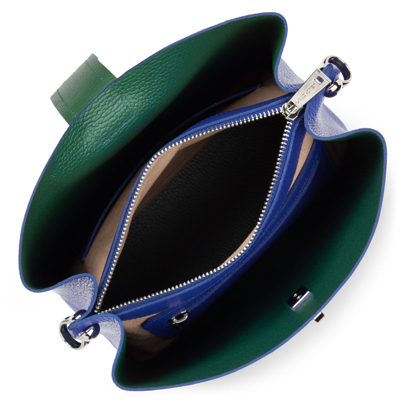 petit sac seau - foulonné double #couleur_bleu-lectrique-in-vert