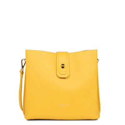 petit sac seau - foulonné double #couleur_jaune-in-or