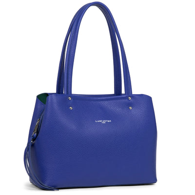 sac cabas épaule - foulonné double #couleur_bleu-lectrique-in-vert