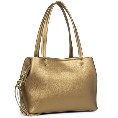 sac cabas épaule - foulonné double #couleur_gold-antic-in-naturel