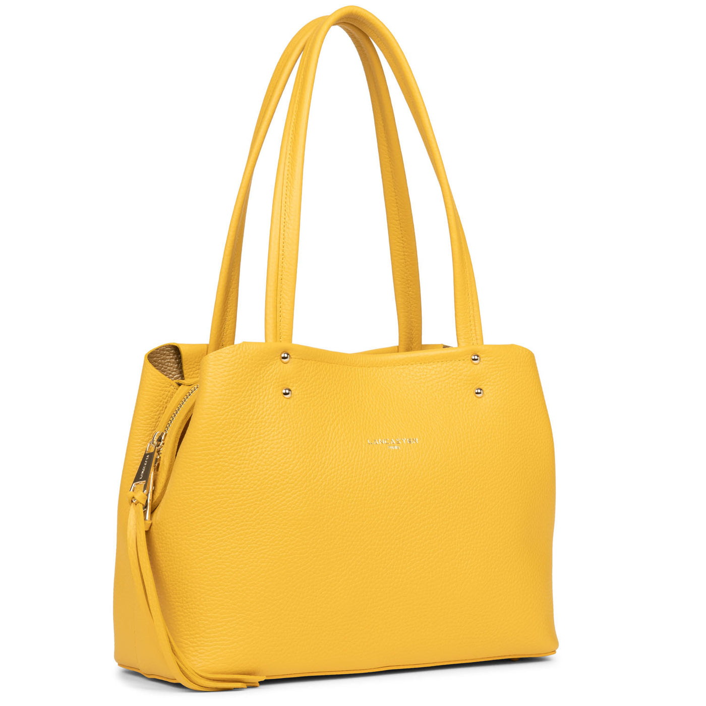 sac cabas épaule - foulonné double #couleur_jaune-in-or