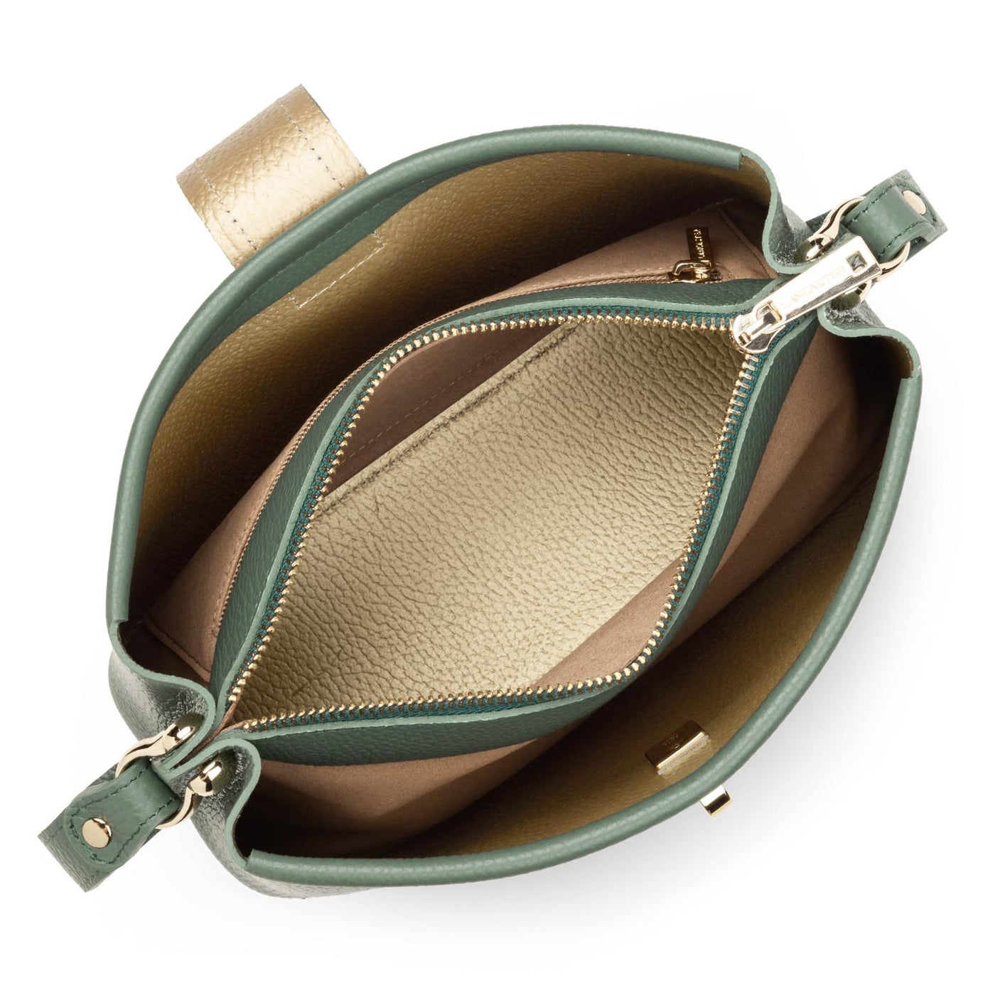 sac trotteur - foulonné double #couleur_vert-fort-in-or
