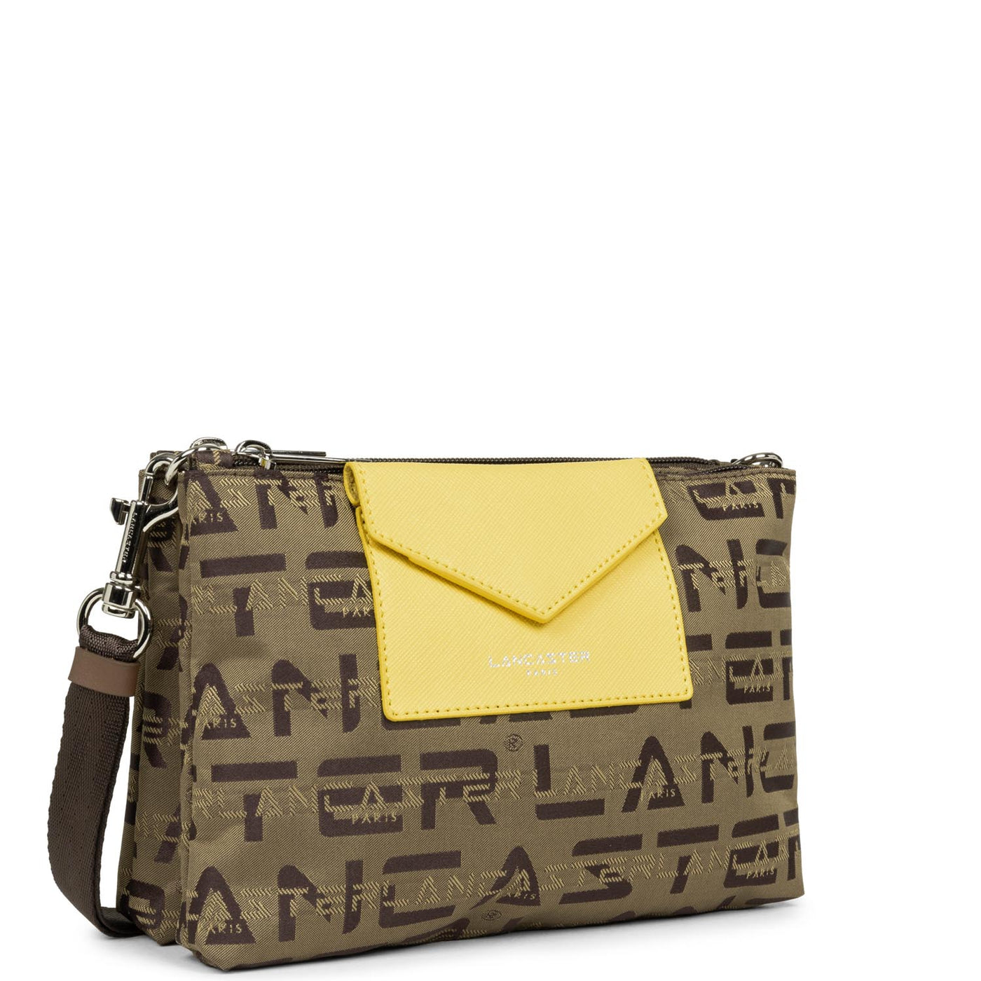 petit sac trotteur - logo kba #couleur_marron-vison-jaune