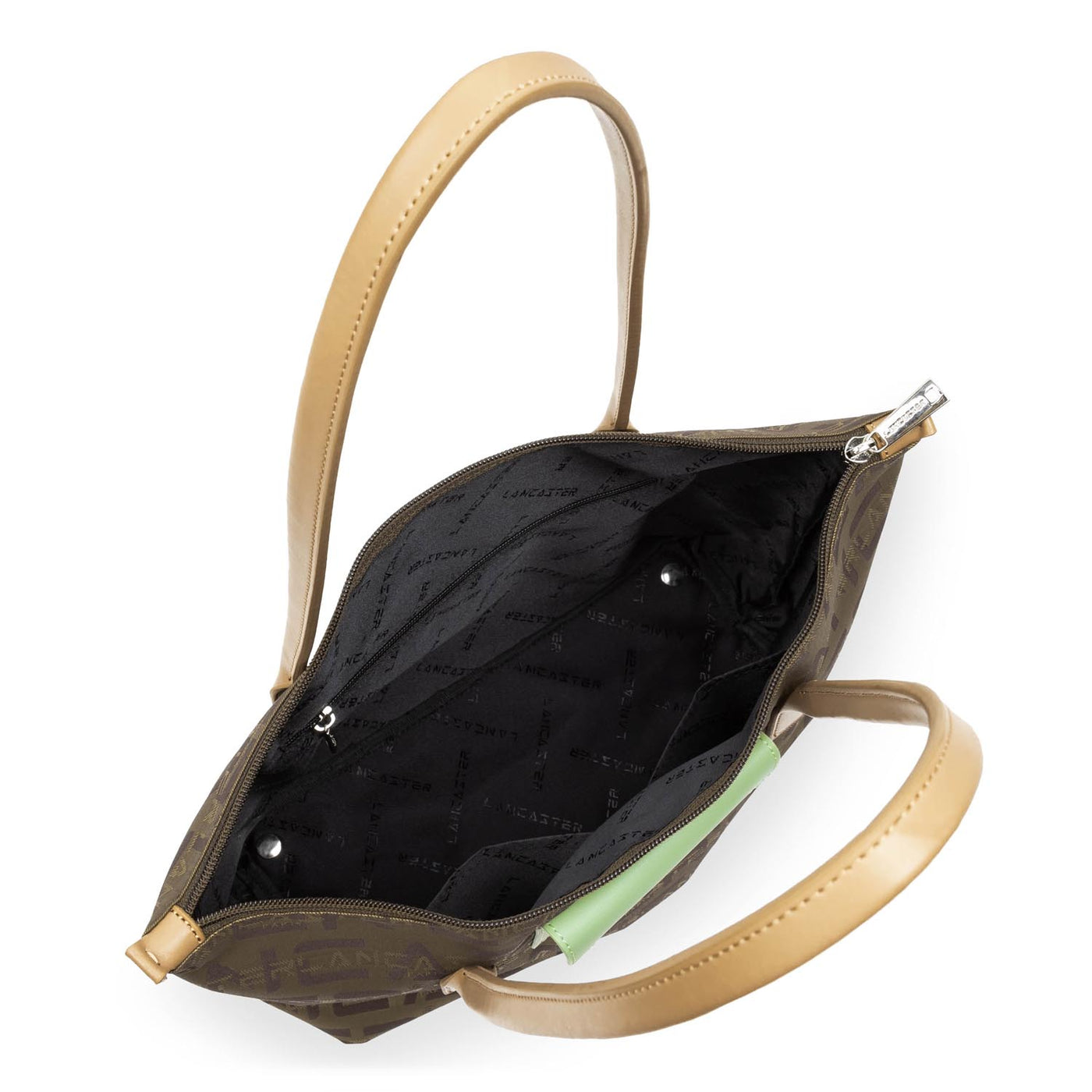 sac cabas épaule - logo kba #couleur_marron-naturel-jade