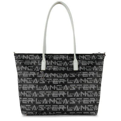 grand sac cabas épaule - logo kba #couleur_noir-gris-poudre