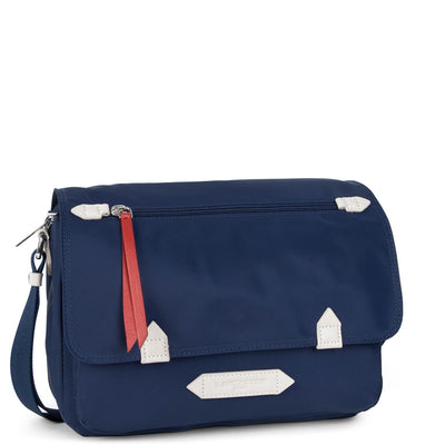 sac gibecière - basic sport #couleur_bleu-fonc-beige-rouge