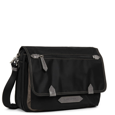 sac gibecière - basic sport #couleur_noir-taupe-galet