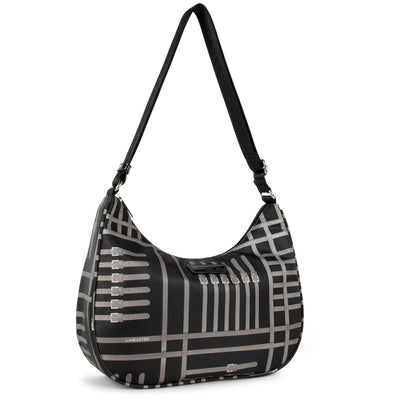 sac besace - basic verni #couleur_noir-taupe