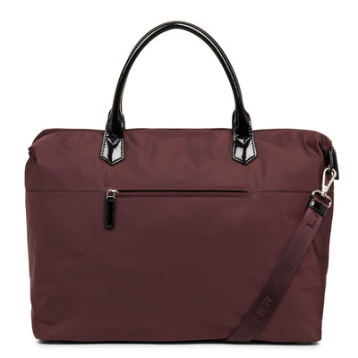 grand sac cabas main - basic verni #couleur_bordeaux-noir