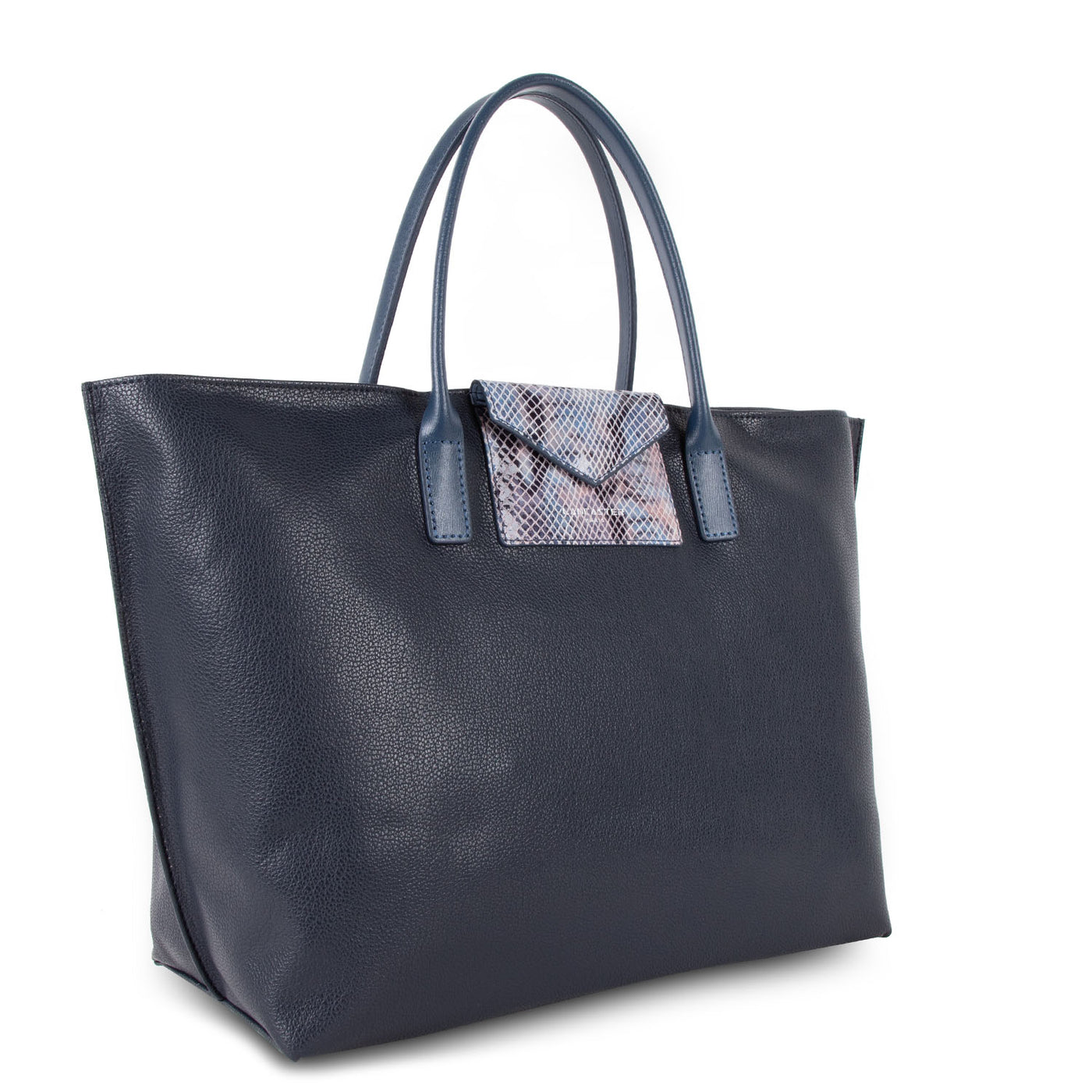 grand sac cabas main - maya #couleur_bleu-fonc-python