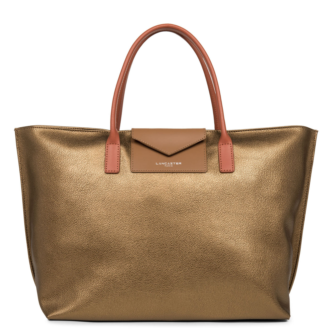 grand sac cabas main - maya #couleur_bronze-camel-potiron