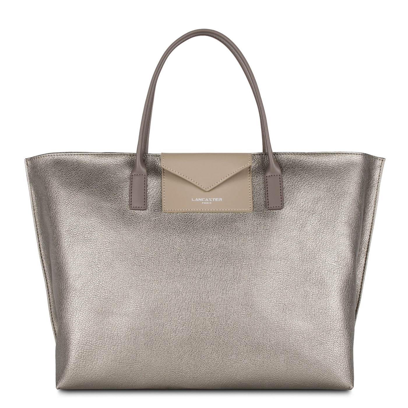 grand sac cabas main - maya #couleur_etain-galet-taupe