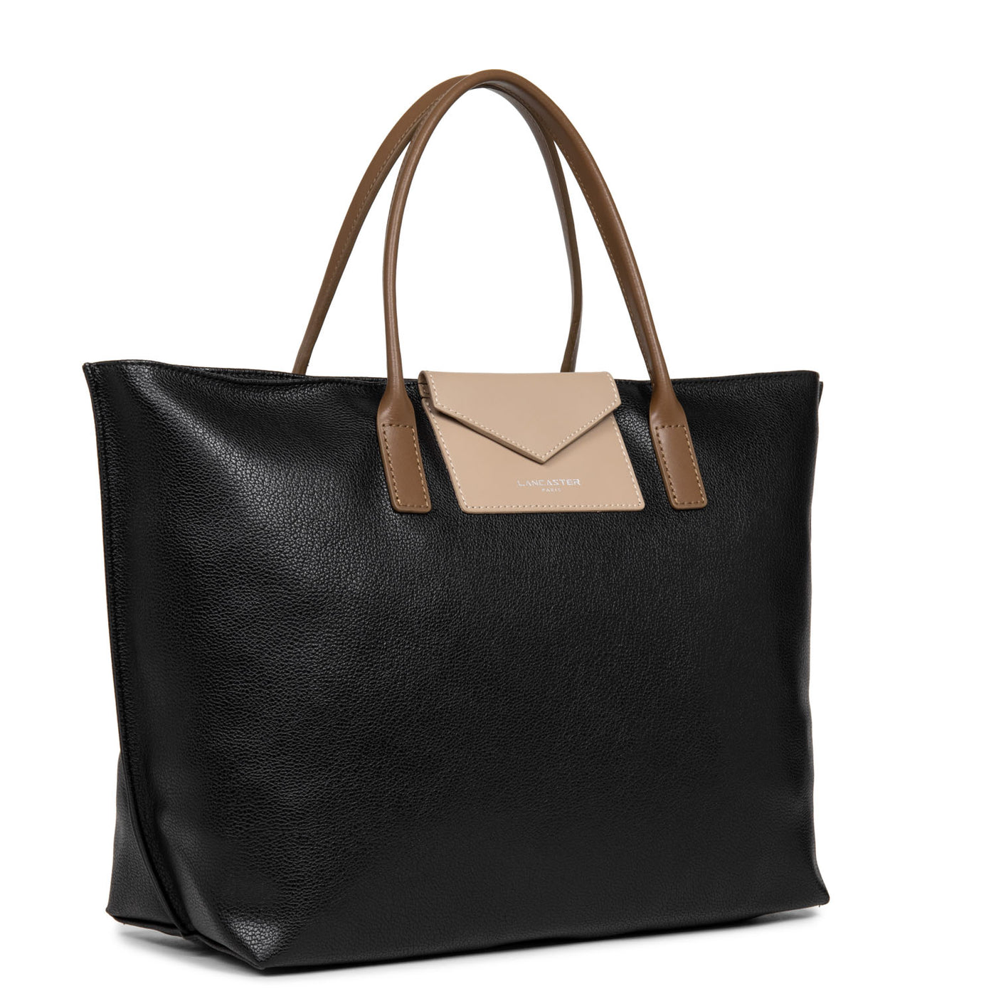 grand sac cabas main - maya #couleur_noir-nude-vison