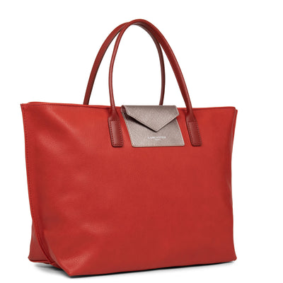 grand sac cabas main - maya #couleur_rouge-or-rose-carmin