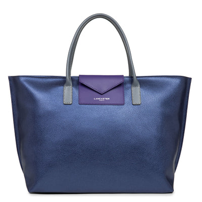grand sac cabas main - maya #couleur_saphir-violet-gris
