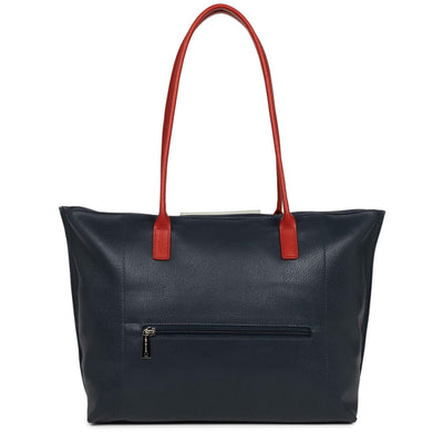 grand sac cabas épaule - maya #couleur_bleu-fonc-gris-clair-rouge