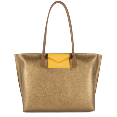 grand sac cabas épaule - maya #couleur_bronze-jaune-camel