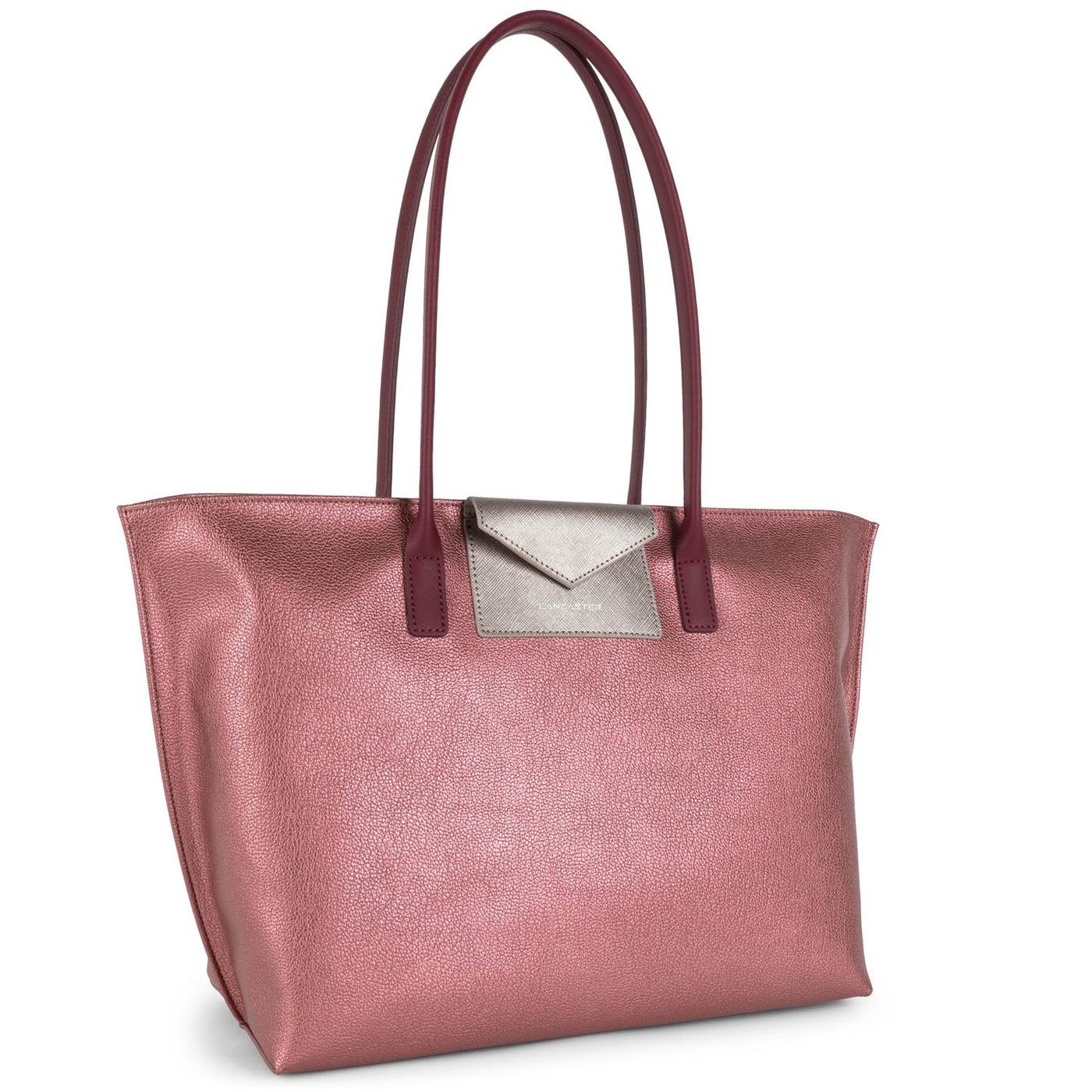 grand sac cabas épaule - maya #couleur_grenat-or-rose-raisin