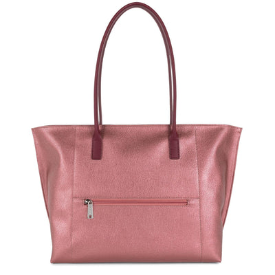 grand sac cabas épaule - maya #couleur_grenat-or-rose-raisin
