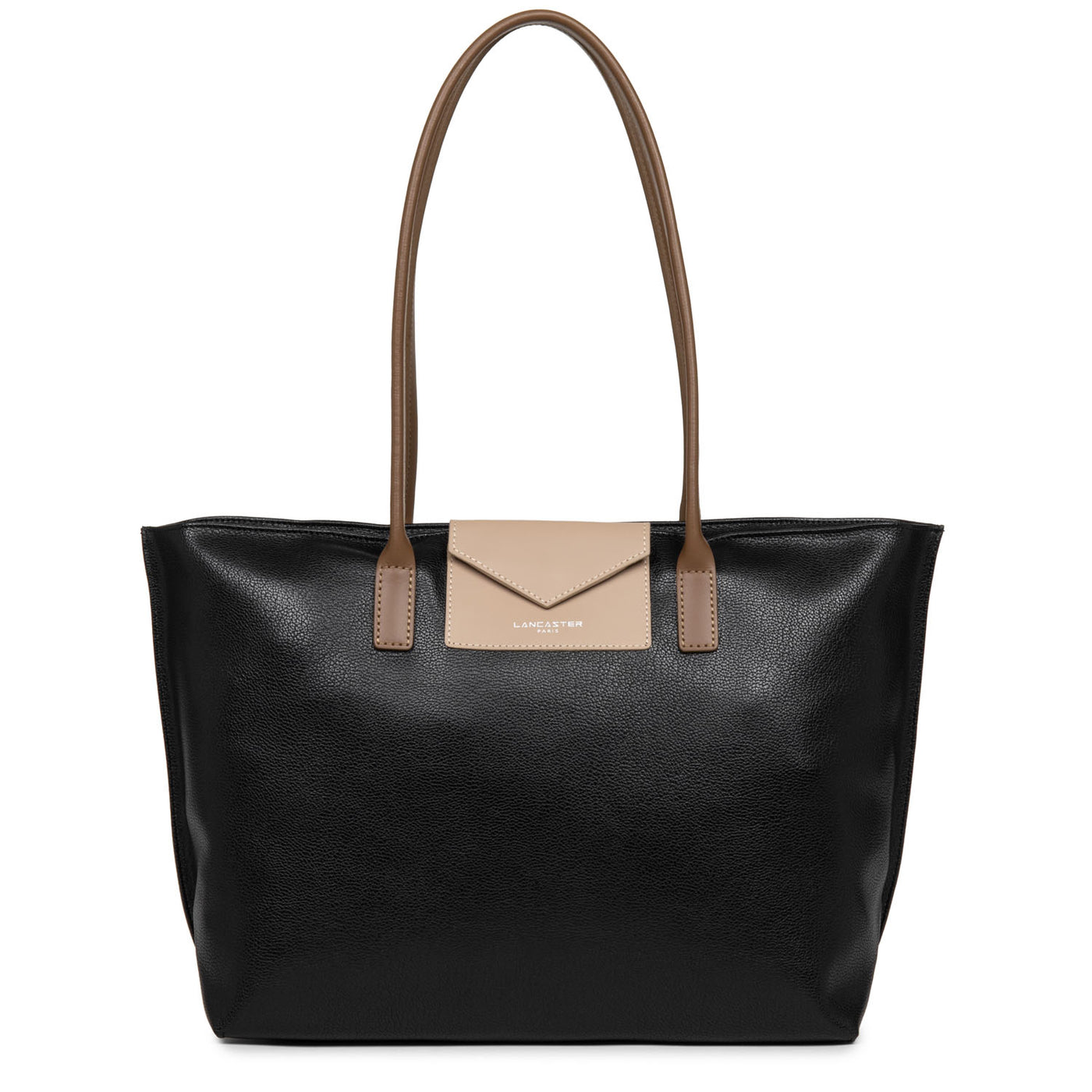 grand sac cabas épaule - maya #couleur_noir-nude-vison