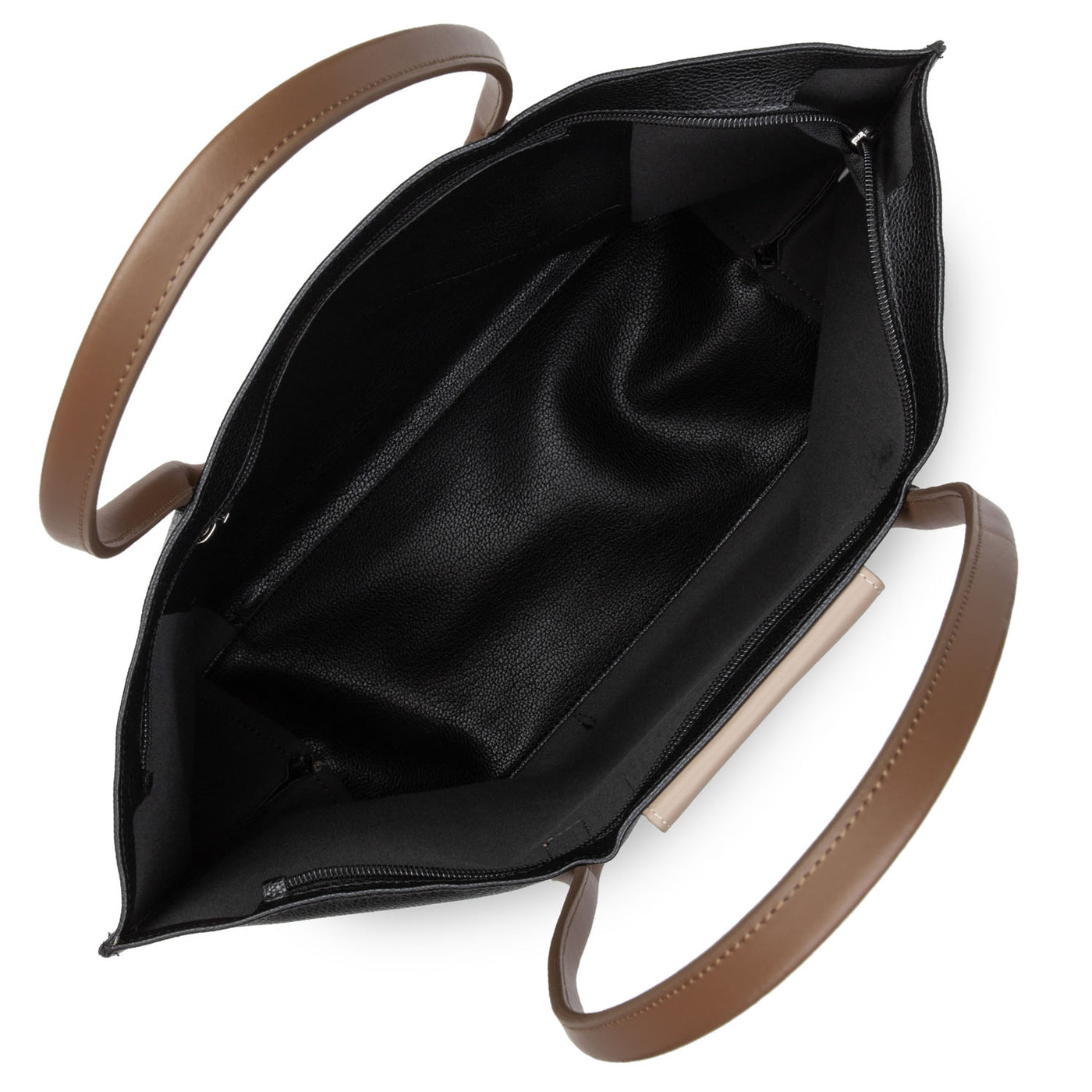 grand sac cabas épaule - maya #couleur_noir-nude-vison
