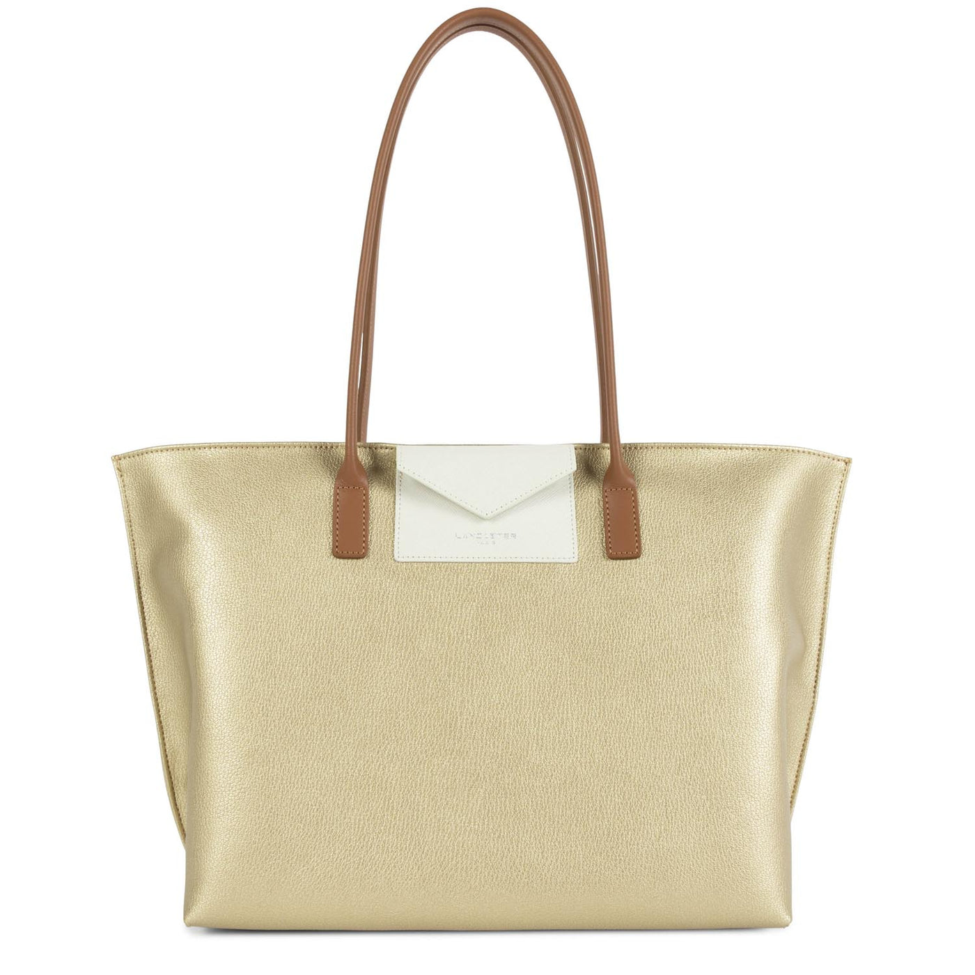 grand sac cabas épaule - maya #couleur_or-mat-beige-camel