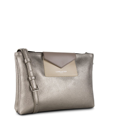 double pochette - maya #couleur_etain-galet-taupe