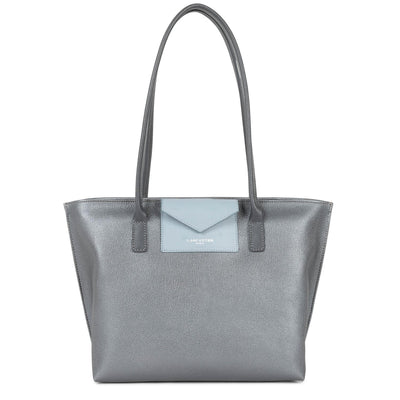 sac cabas épaule - maya #couleur_argent-bleu-cendre-gris