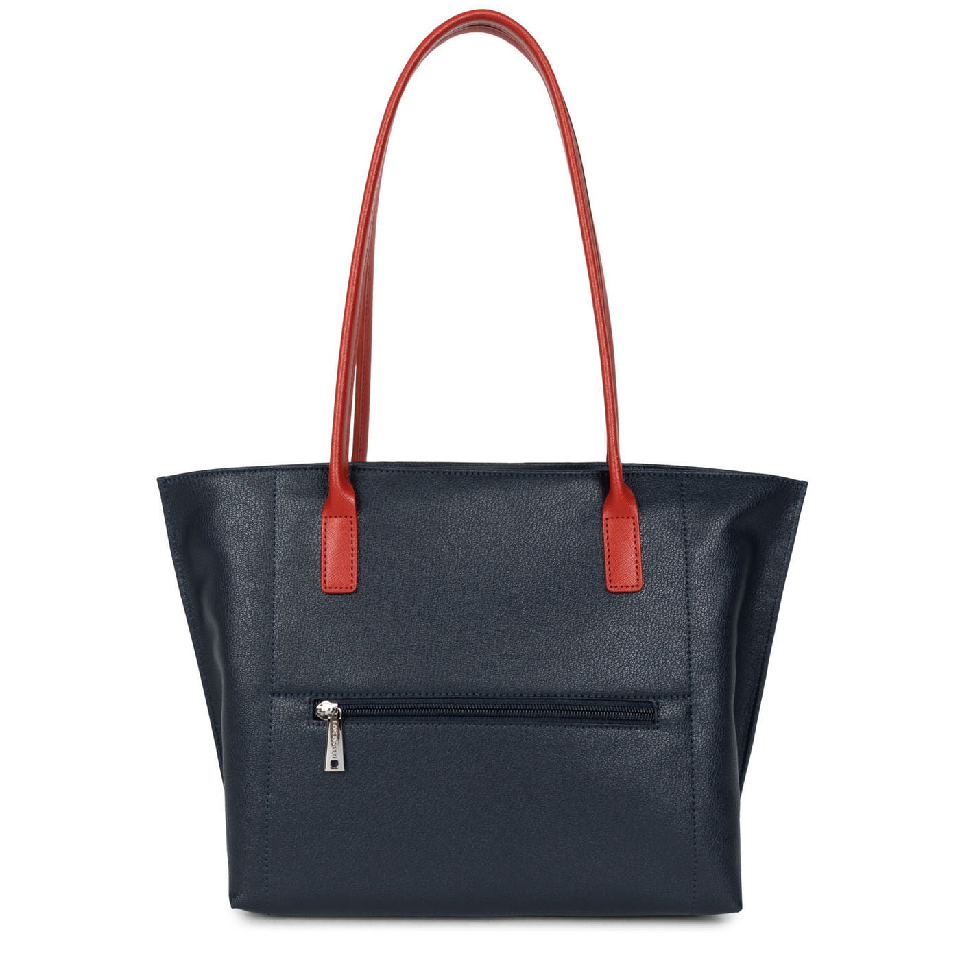 sac cabas épaule - maya #couleur_bleu-fonc-gris-clair-rouge