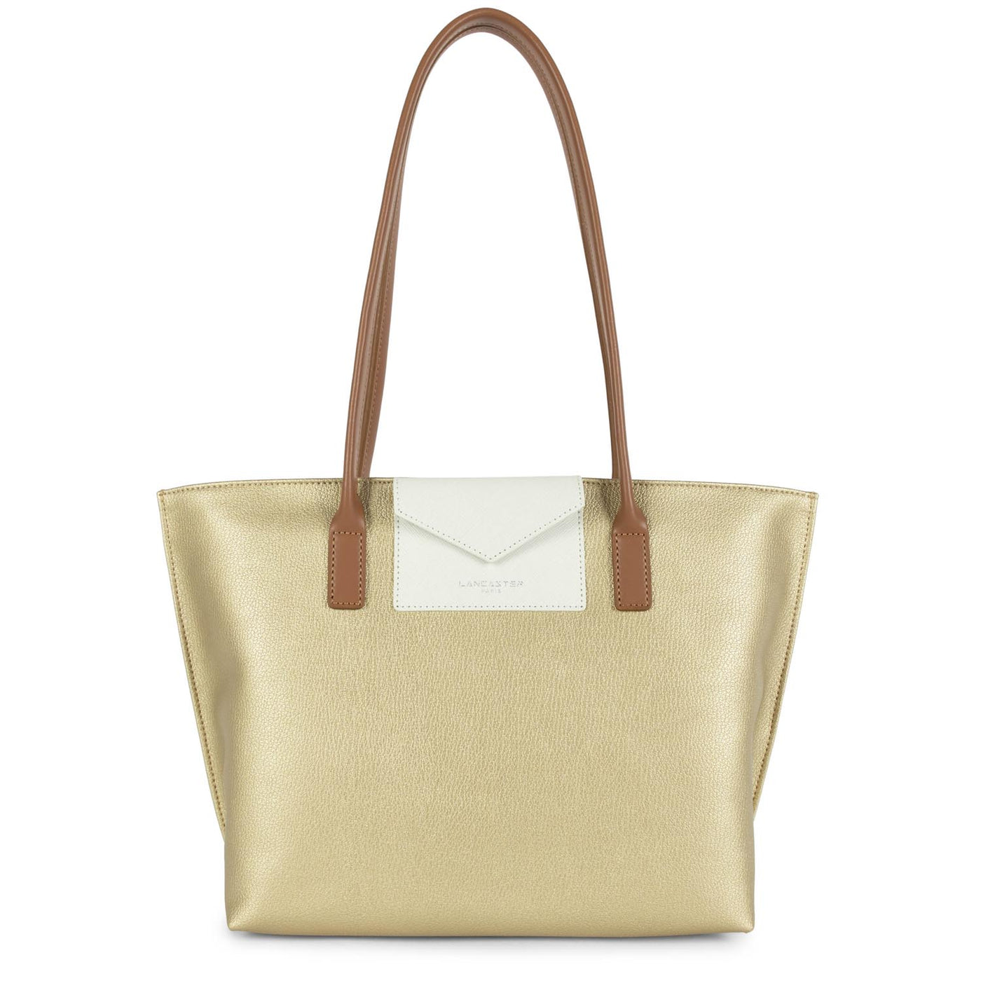 sac cabas épaule - maya #couleur_or-mat-beige-camel